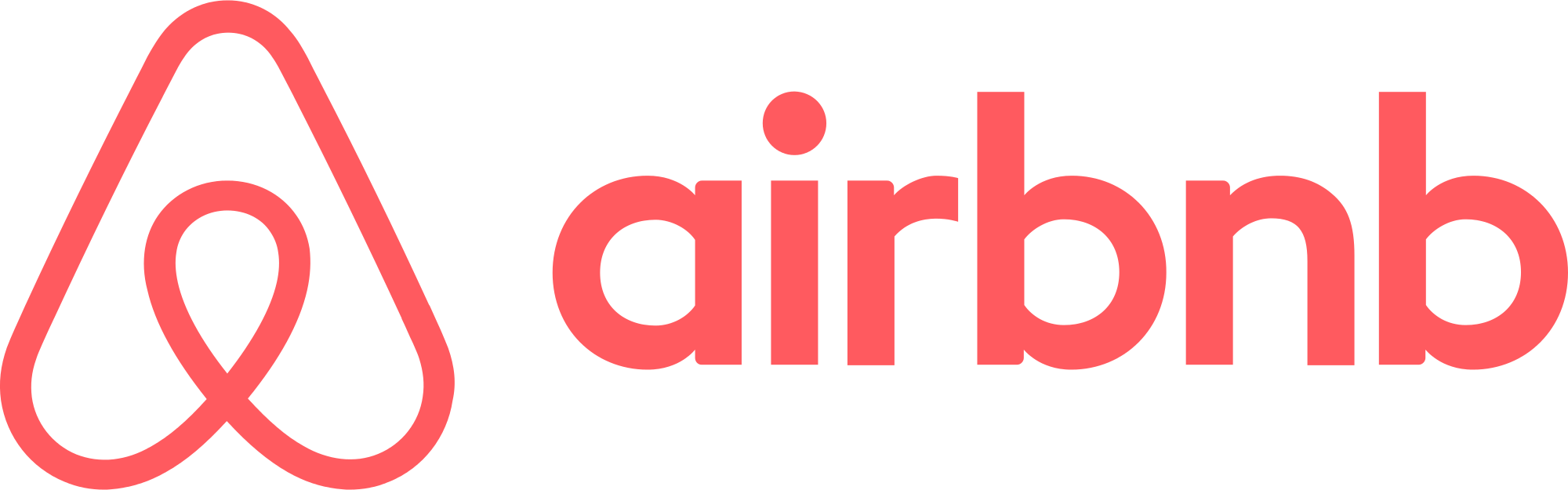 Logo Airbnb en rouge sur fond transparent